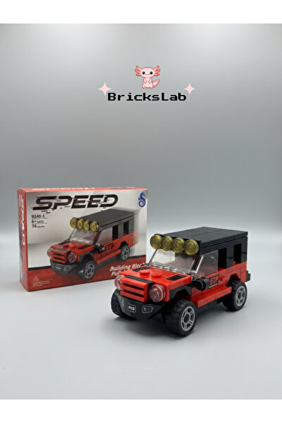 Bricks Mini Lego Çek-Bırak Off-Road Jeep Araba Yapım Seti – Speed 9140-1 Kırm...