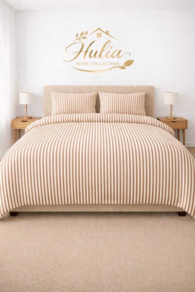 Altıntaş soft Elastic Sheet Duvet Cover Set Double Size Cotton Striped Patter...