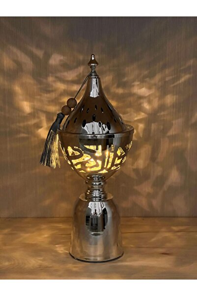 Generic مبخرة فضية معدنية بتصميم فاخر (مزودة بشرابة زينة)