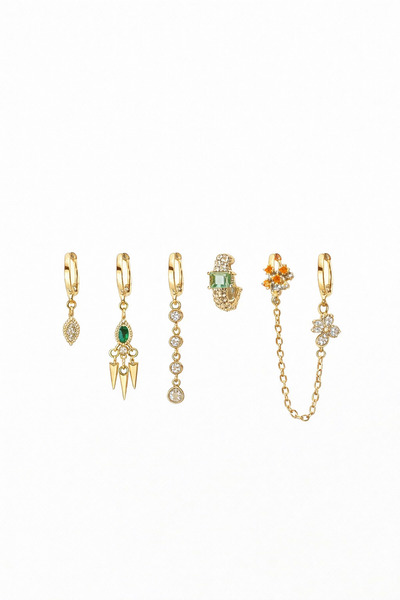 Okko Store Hanging Stones 6-Piece Earrings