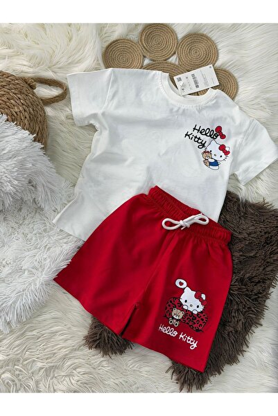 babymoon kids Character Printed Girls' Short Sleeve Top and Shorts 2-Piece Set