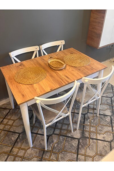 VOGUE TASARIM VE AKSESUAR 70x110 Mutfak Yemek Masası Takımı 4 Sandalyeli 4-6 ...
