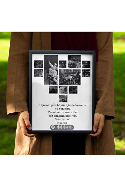 lillia ❤️ Kişiye Özel Fotoğraflı Kalp Kolaj Çerçeve – Spotify Kodlu Anı Tablosu