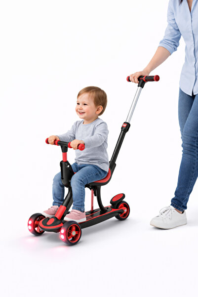 TOHA COOLWHEELS 3'ü 1 Arada Scooter & Oturaklı Scooter & Ebeveyn Kontrollü İl...