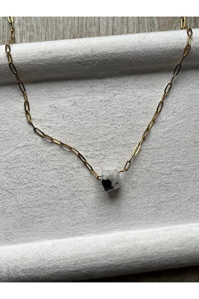 Pel Design Raw Moonstone Steel Necklace Handmade