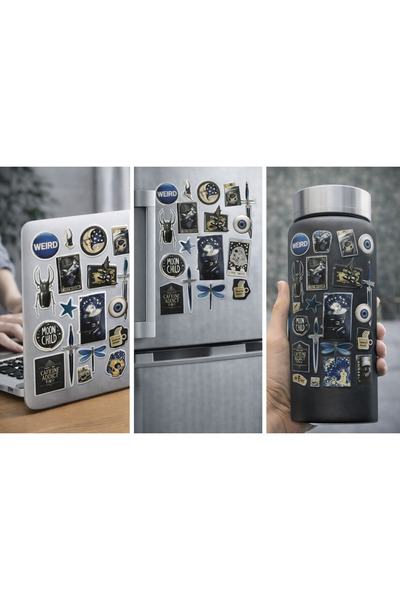 Limitless Design مجموعة ملصقات ذات طابع داكن وغوثي - تصاميم القمر والأنماط ال...