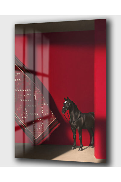 DEKA AKSESUAR PREMIUM KALİTE AT CAM TABLO LÜKS SALON DEKORASYONU