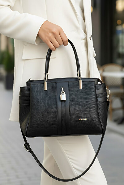 Just Polo Women's Lock Detailed 3-Compartment Long Strap Hand & Shoulder Bag ...