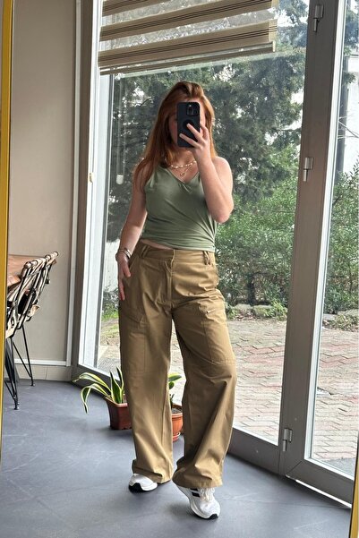 Pulli Collection Wide Fit Pants with Cargo Pockets