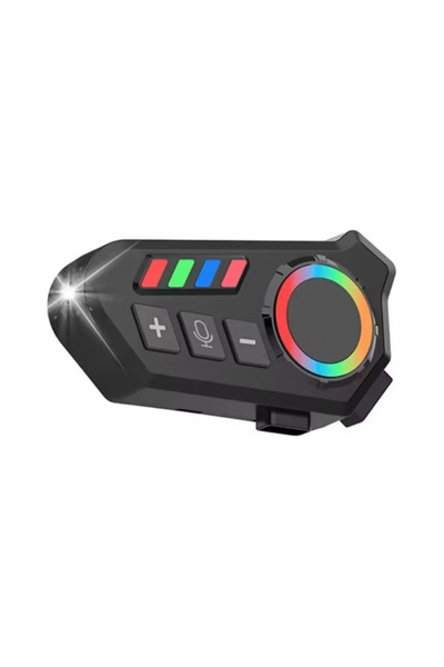 Helmet Motosiklet Kask Kulaklığı Bluetooth Intercom Seti RGB Sesli Asistan De...