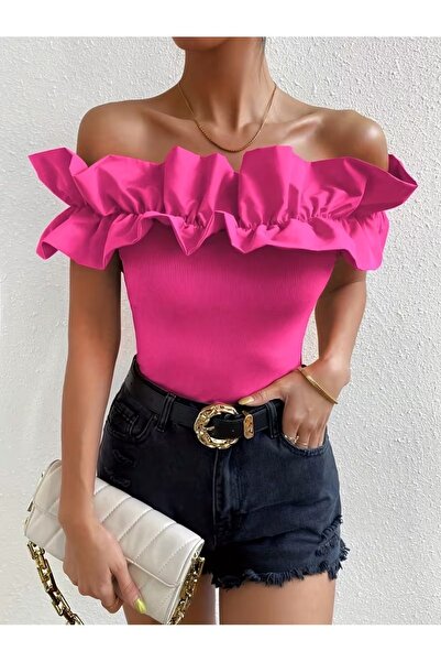 Machetta Γυναικεία μπλούζα με βολάν στο γιακά τύπου Madonna