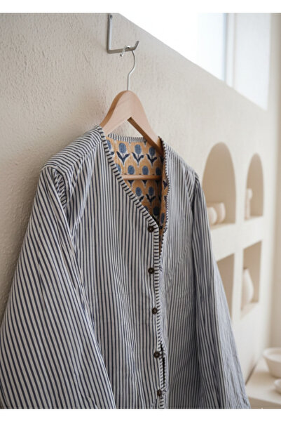 Yoncha Kadın Ceket %100 Pamuklu Çift Taraflı