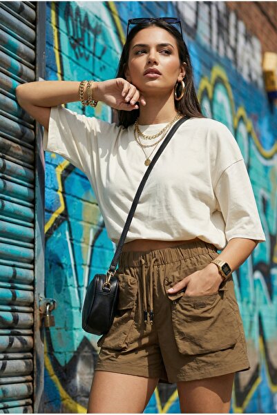 FASHION COCKTAIL Functional Front Double Pockets Street Style Elastic Waist S...