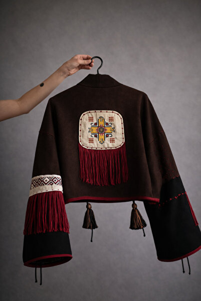 Nelqiz Ethnic Embroidered Tassel Women's Jacket – Special Design Bohemian Vin...