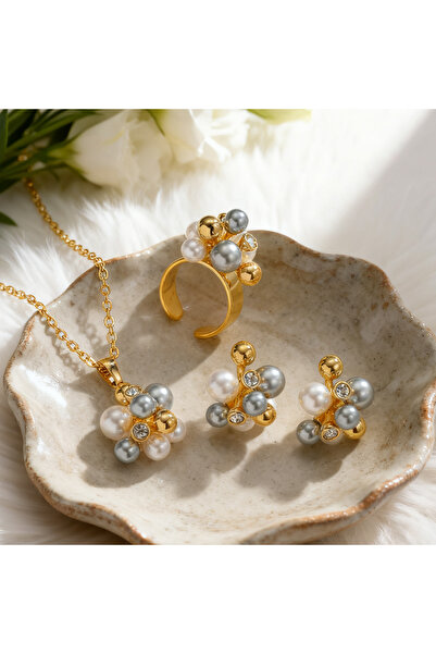 Choice set High-quality Multi-material Spliced ​​Small Balls Necklace Earring...