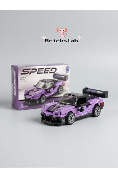 Bricks Mini Lego Çek-Bırak Spor Araba Yapım Seti – Speed 9140-1 Mor (70 Parça)