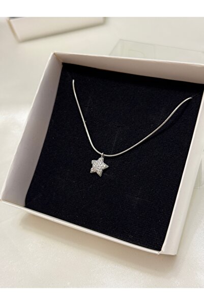 Tüko Store Çelik Zirkon Taşlı Yıldız Kolye
