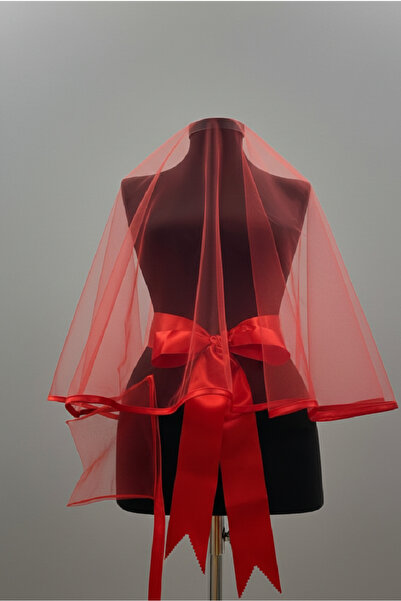 Massaltay طقم من الحجاب الأحمر المزين بحواف حمراء، وحزام وقفازات – إكسسوارات ...