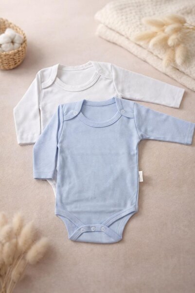 Nayinom %100 Pamuk Düz Uzun Kollu 2'li Badi Set