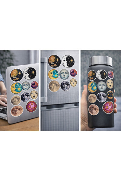 Limitless Design مجموعة ملصقات القمر والشمس ذات الطابع العتيق |   ملصق زخرفي ...