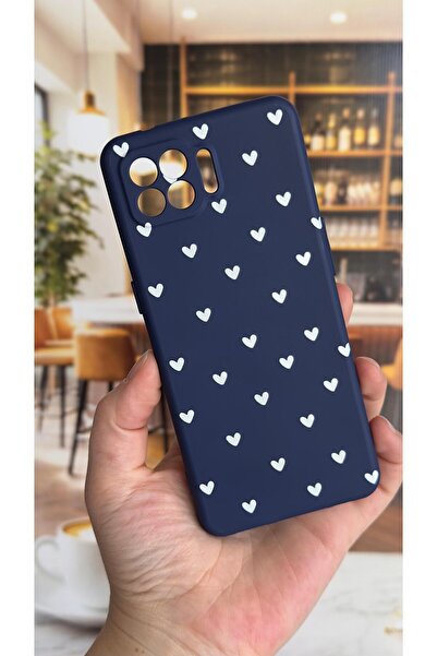 Vip Case Oppo Reno 4 Lite Compatible Mini White Heart Patterned Silicone Shoc...
