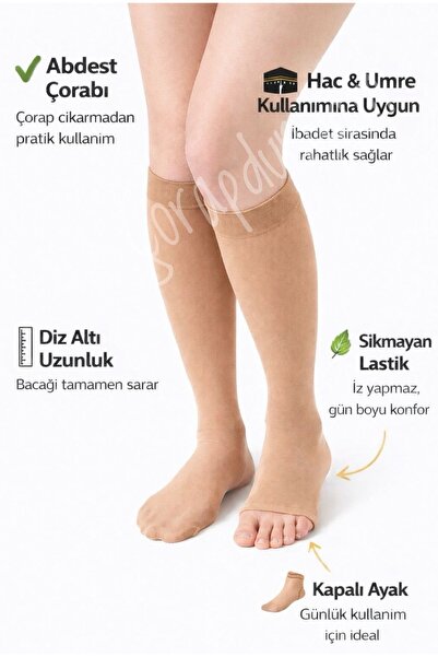 çorapdunyam Șosete de abundență, de culoare bronz, cu vârf deschis, până la g...