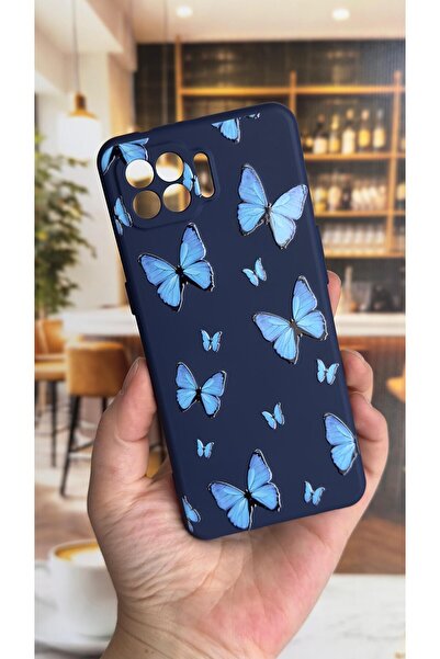 Vip Case Oppo Reno 4 Lite Compatible Blue Butterfly Patterned Silicone Shock ...