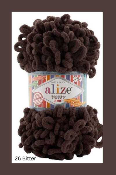 Alize Puffy Fine 1 Adet El Örgü Ipliği Küçük Ilmek - 100 Gr. 14.5mt. Parmak I...