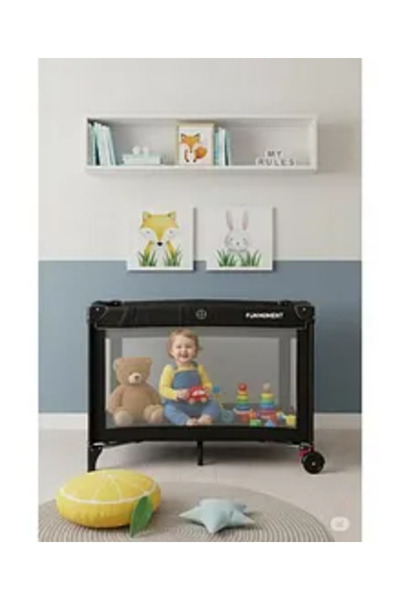 Fun Moment Baby Folding Bed - Black