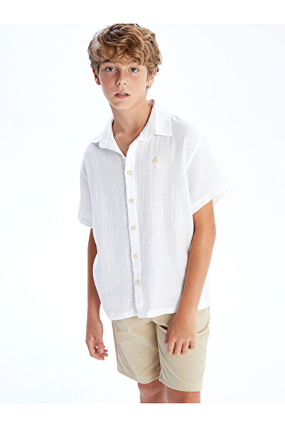 LC Waikiki Rmz Gi̇yi̇m Farkiyla Short Sleeve Boys' Shirt