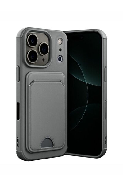 Massemr iPhone 17 Pro Max Silicone Case with Business Card Holder Shock Absor...