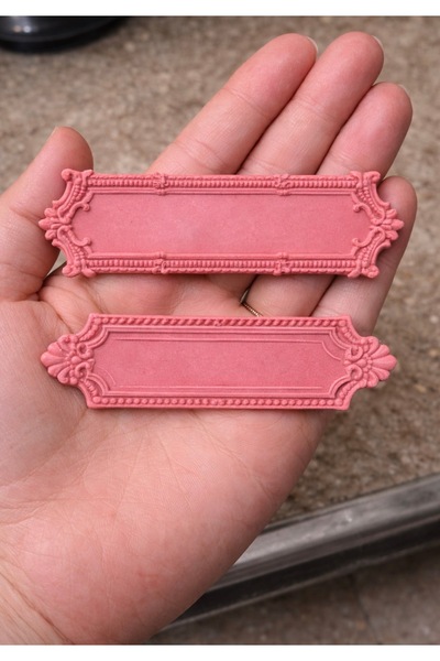 serce 2’li Pembe Minyatür Müze Bebek Evi İsimliği Çerçeve & Minaytür Sahne De...