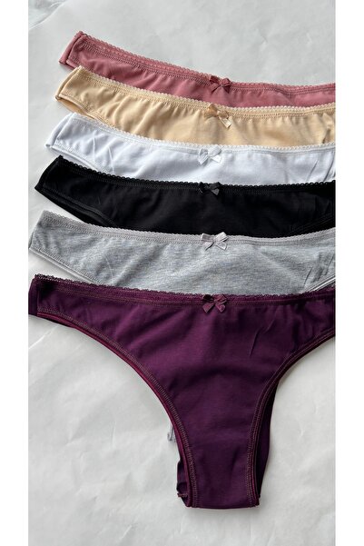 YOYYO 6-Pack Cotton High Waist Brazilian Cut Women's Panties
