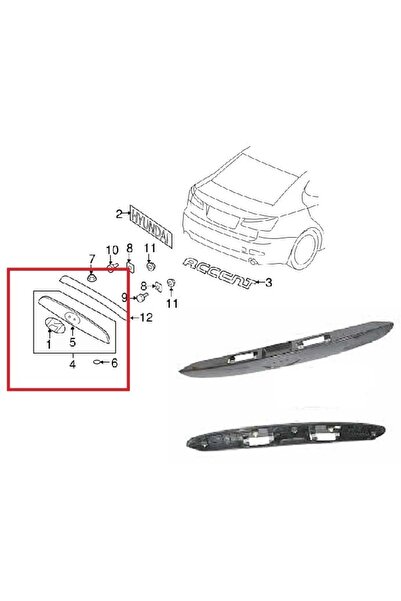 Hyundai - ACCENT ERA 2006 - ARKA BAGAJ PLAKA ÜST BAKALİT ACCENT ERA 2006-