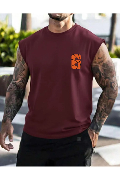 SUNFREE ملابس رياضية مطبوعة بتصميم كرة السلة، ملابس رياضية بدون أكمام، تي شير...