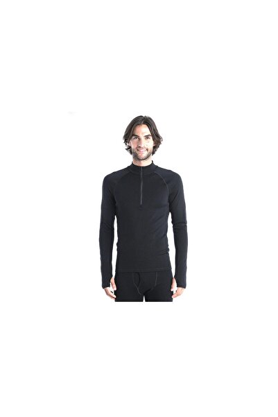 Icebreaker Men's Blouse M 300 Merino Fine Polar Ls Half Zip Black