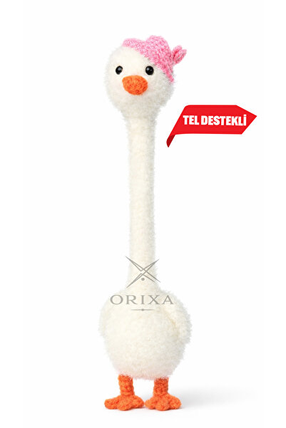 orixa Sevimli Ördek Amigurumi Çanta Charmı 33 cm – Direksiyon/Dikiz Aynası Ak...
