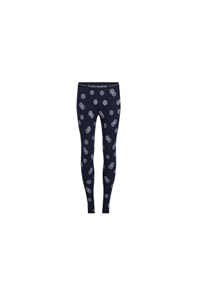 Icebreaker Pantaloni Dama Merino 260 Vertex Thermal Falling Flakes Midnight N...