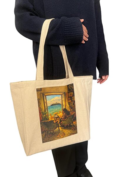Online Canvas Bozcaada Printed Bag