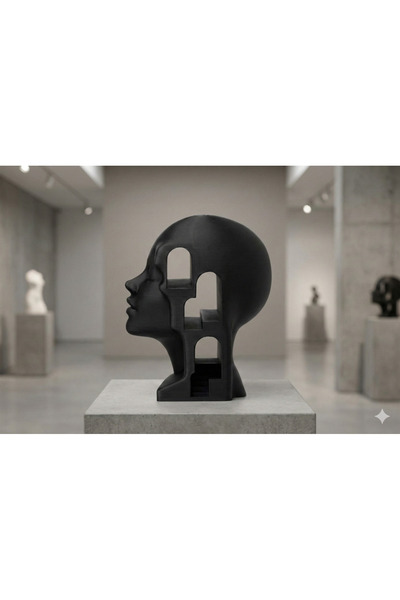 ENG.CO Abstract Kadın Kafası Büstü – Mimari Boşluk Detaylı Soyut Sanat Biblosu