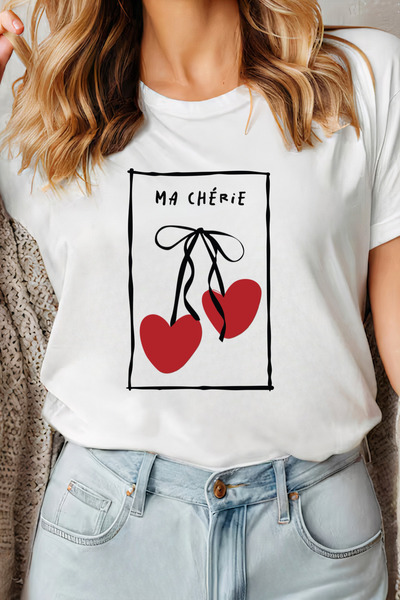Sarah's Boutique Women's T-shirt – 100% cotton – Valentine's Day "Ma Cherie"