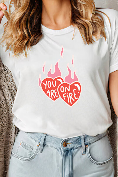 Sarah's Boutique Women's T-shirt – 100% cotton – Valentine's Day "On Fire!"