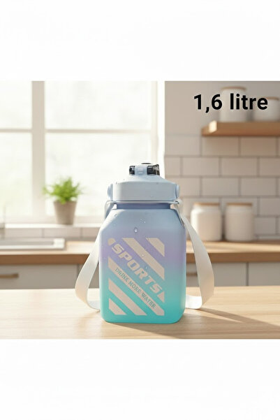 Nuha Home 1,6 L Kulplu İpli Matara – Sticker Hediyeli
