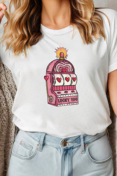 Sarah's Boutique Women's T-shirt – 100% cotton – Valentine's Day "Lucky You"