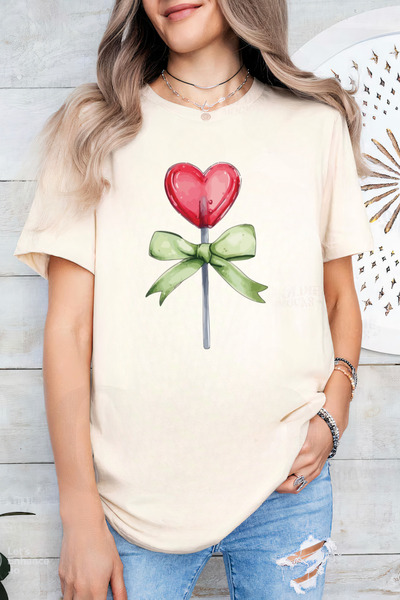 Sarah's Boutique Women's T-shirt – 100% cotton – Valentine's Day "Love Lollipop"