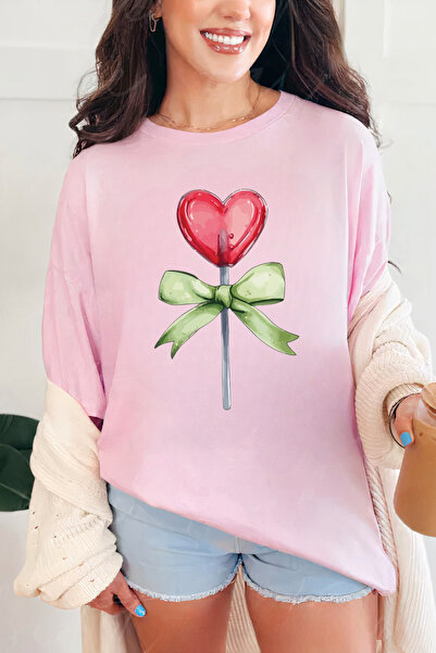 Sarah's Boutique Women's T-shirt – 100% cotton – Valentine's Day "Love Lollipop"