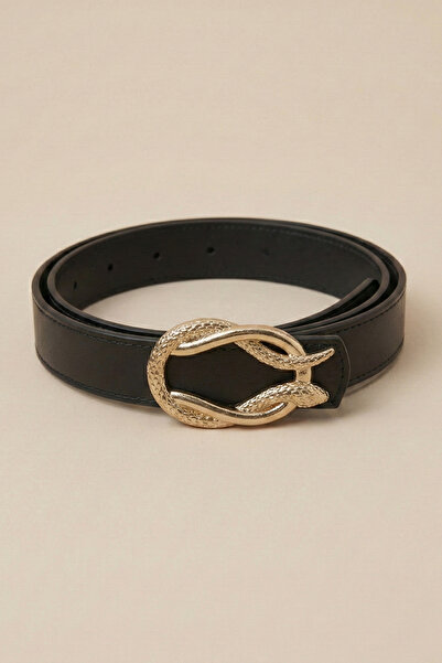 LAREON Women's Snake Buckle Faux Leather Adjustable Belt Mfr5011 - 105Cmx3Cm