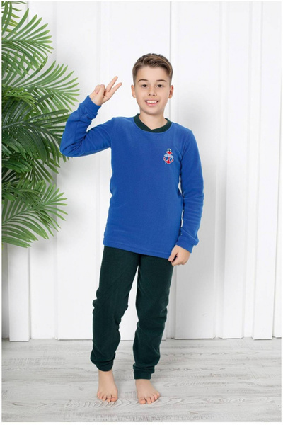 embody Cocolino boy's pyjamas, warm and soft fleece, blue 11