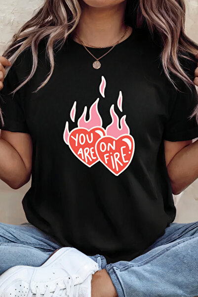 Sarah's Boutique Women's T-shirt – 100% cotton – Valentine's Day "On Fire!"