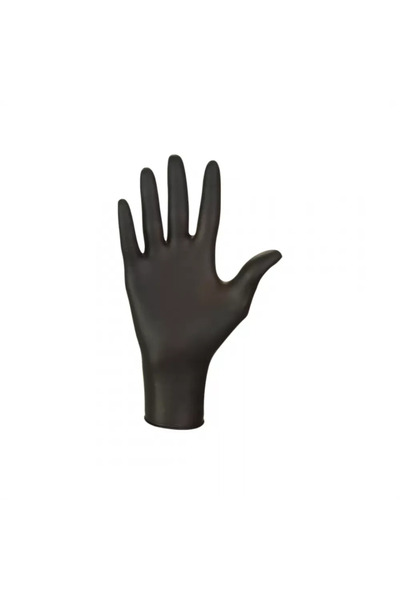 Barhat Σετ 100 μαύρων γαντιών νιτριλίου χωρίς πούδρα, μέγεθος M